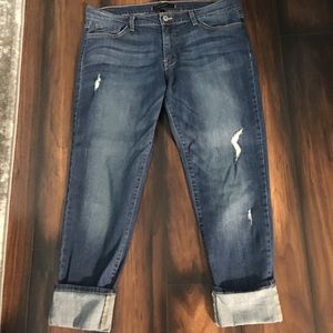 Flying Monkey Cropped Distressed Denim Jeans